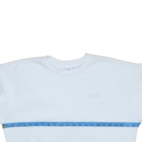 Adidas Women White Crew Neck Pullover Sweatshirt Size 10