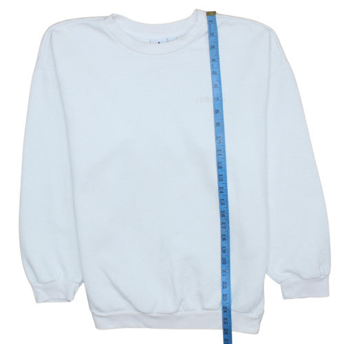 Adidas Women White Crew Neck Pullover Sweatshirt Size 10