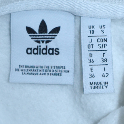 Adidas Women White Crew Neck Pullover Sweatshirt Size 10