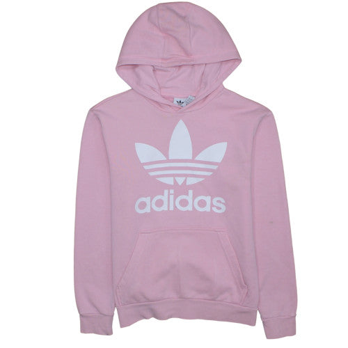 Adidas Girls Pink Hoodie 13-14 Years Pullover Logo Fleece Sweatshirt