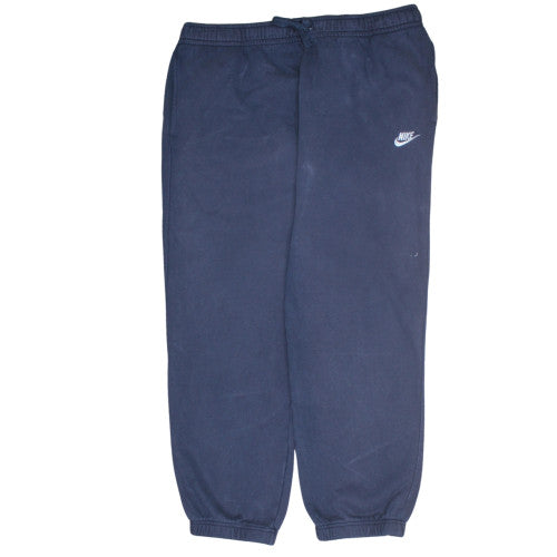 Nike Men Blue Fleece Sweatpants XL Regular Fit Casual Trousers
