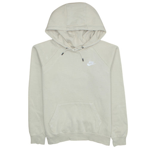 Nike Men Beige Hoodie Medium Cotton Blend Casual Sweatshirt