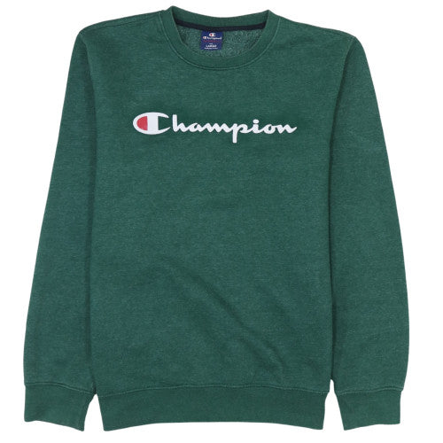 Champion Men's Green Logo Crew Neck Sweatshirt Size Large