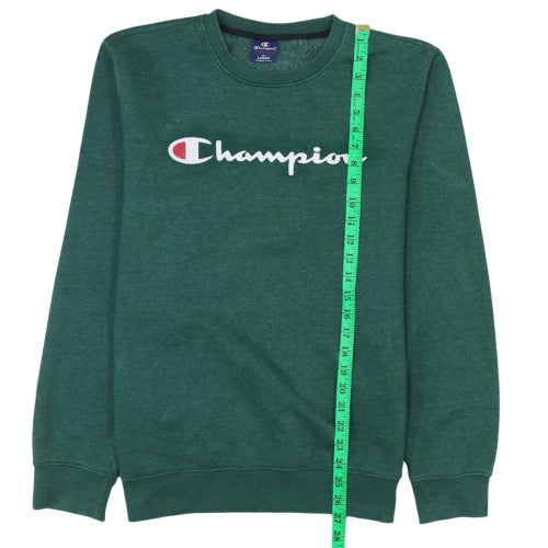 Champion Men's Green Logo Crew Neck Sweatshirt Size Large
