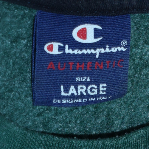 Champion Men's Green Logo Crew Neck Sweatshirt Size Large