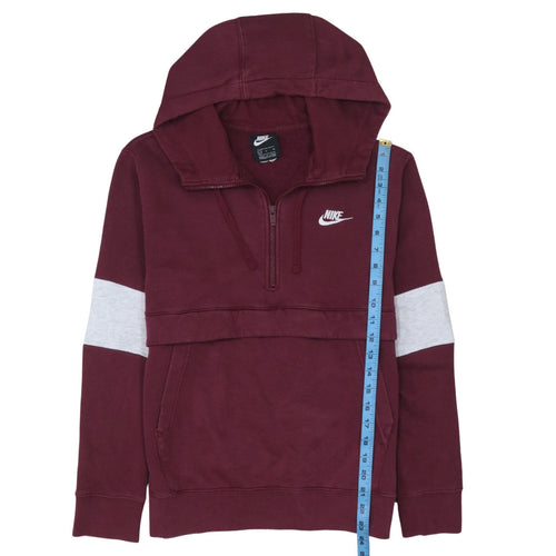 Nike Men's Red Small 1/2 Zip Pullover Hoodie Fleece Sweatshirt