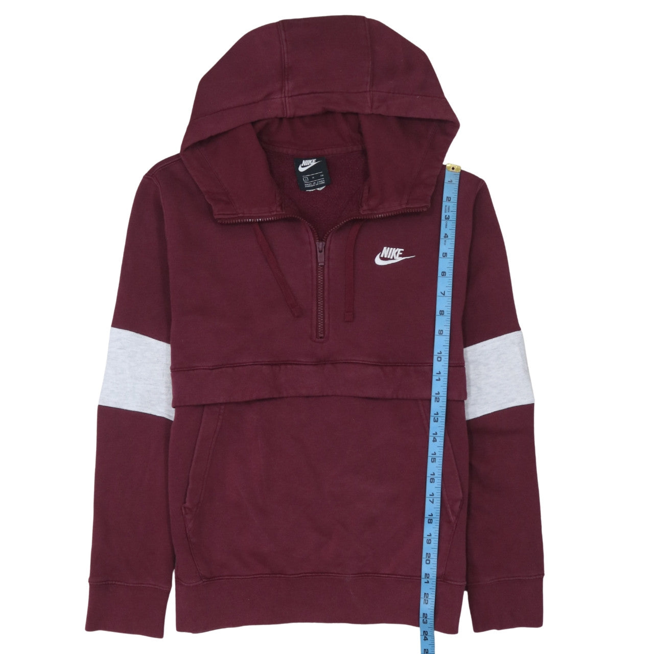 Nike Men's Red Small 1/2 Zip Pullover Hoodie Fleece Sweatshirt