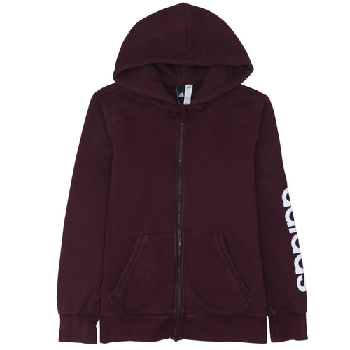 Adidas Men's Brown Full Zip Hoodie Size S Sports Fleece