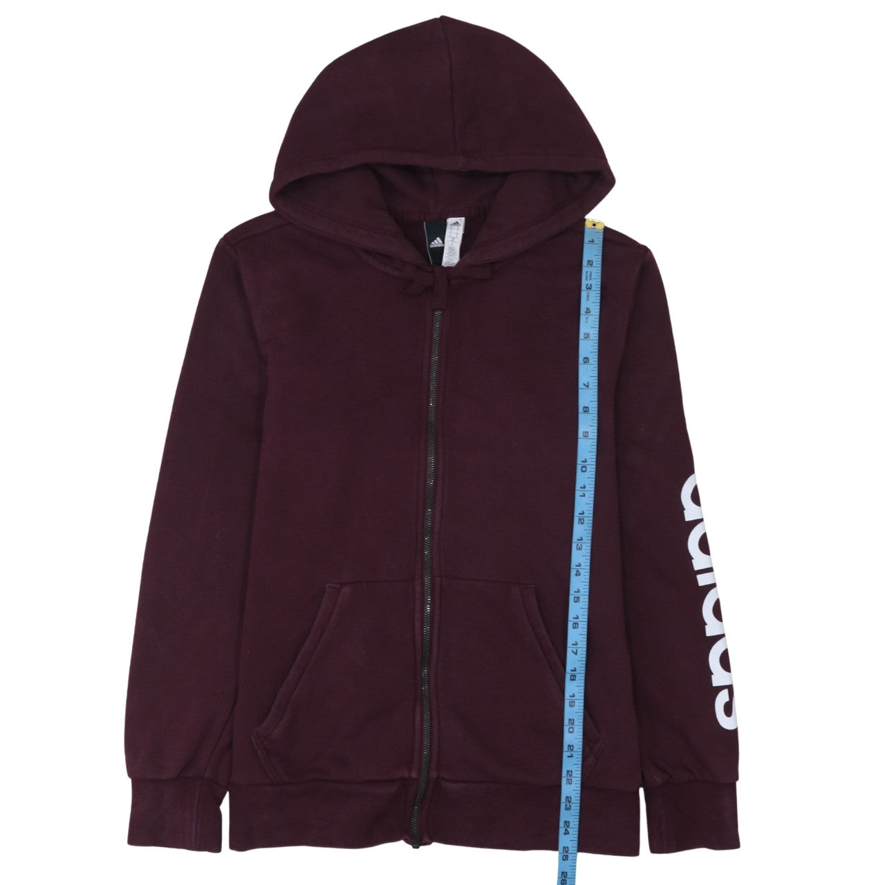 Adidas Men's Brown Full Zip Hoodie Size S Sports Fleece