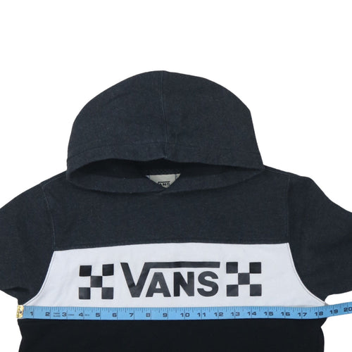 Vans Teens Black Pullover Hoodie L Fleece Graphic Print