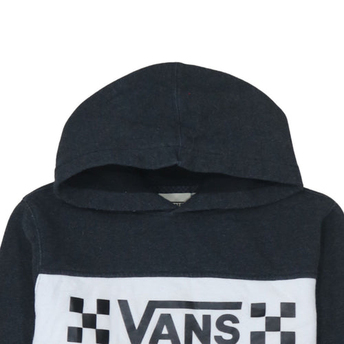 Vans Teens Black Pullover Hoodie L Fleece Graphic Print