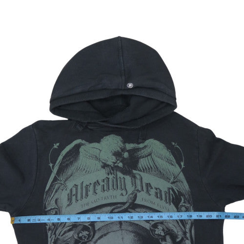 Fly53 Men's Black Already Dead Skull Graphic Pullover Hoodie Size L