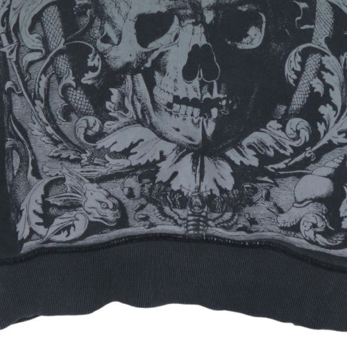 Fly53 Men's Black Already Dead Skull Graphic Pullover Hoodie Size L