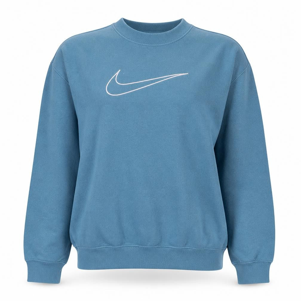 Front view of Nike Women's Blue Crew Neck Pullover Sweatshirt Small Dri-FIT
