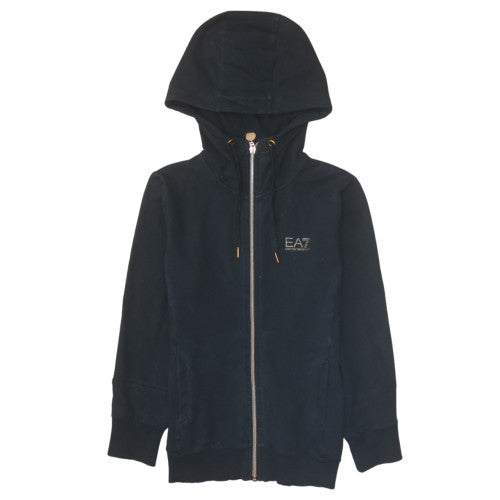 Emporio Armani EA7 Womens Black XS Full Zip Hoodie Sweatshirt