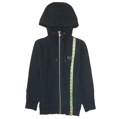 Emporio Armani EA7 Womens Black XS Full Zip Hoodie Sweatshirt