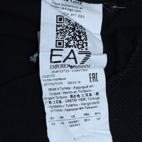 Emporio Armani EA7 Womens Black XS Full Zip Hoodie Sweatshirt