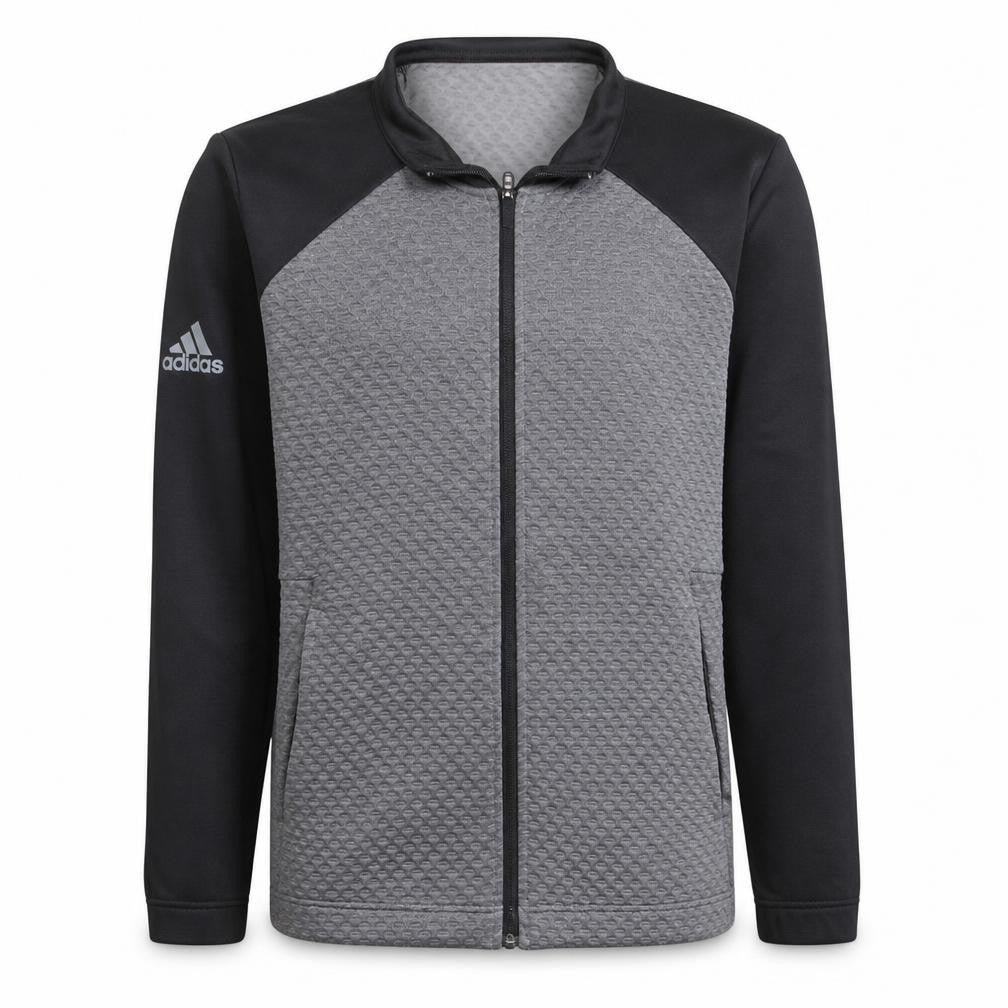 Front view of Adidas Men's Grey Full Zip Sports Sweatshirt, size L