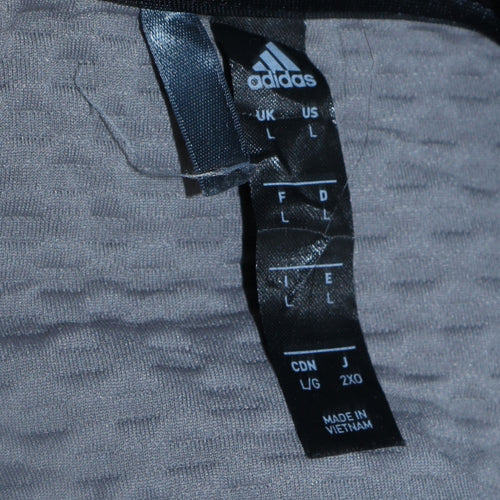Adidas Men's Grey Full Zip Sports Sweatshirt Size L
