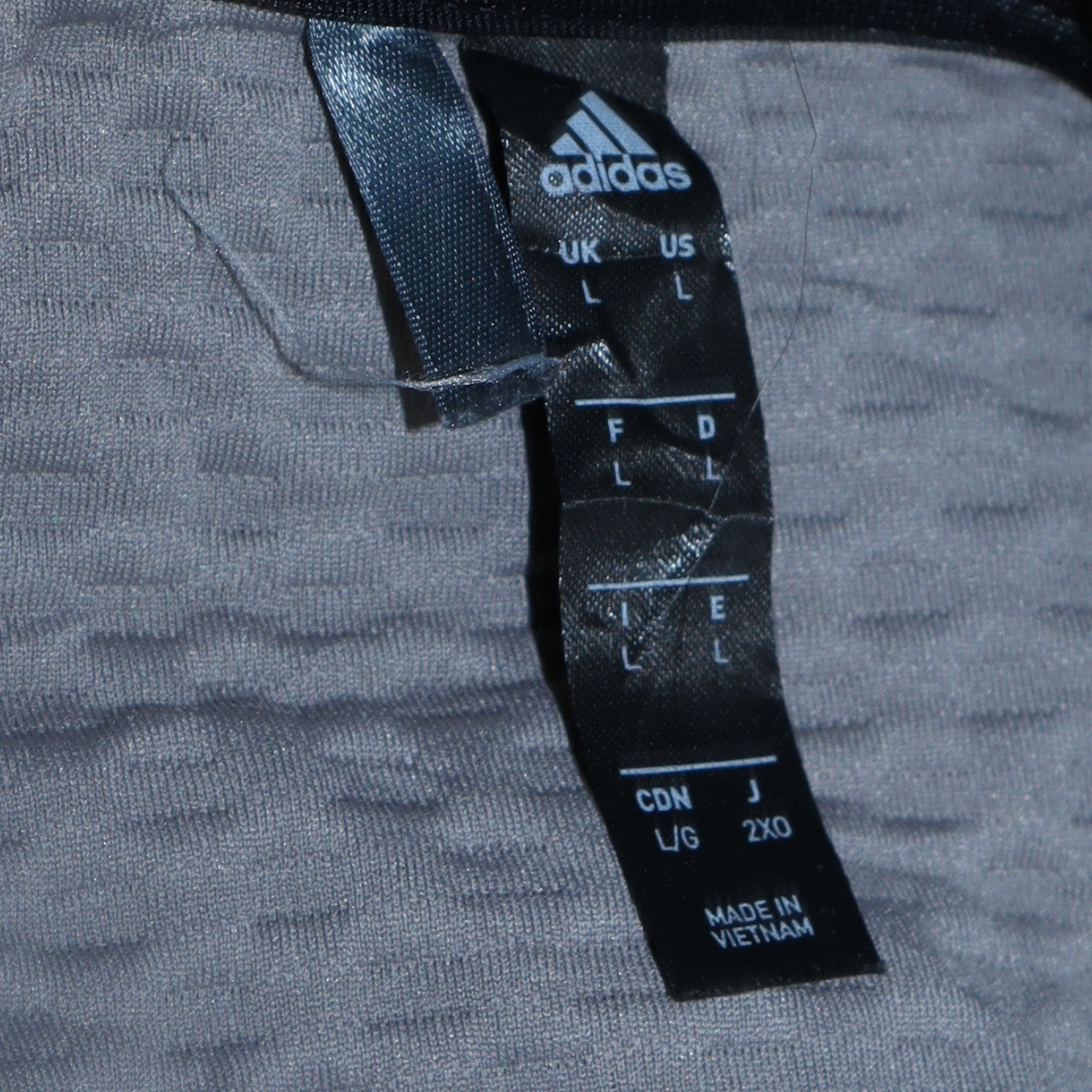 Adidas Men's Grey Full Zip Sports Sweatshirt Size L