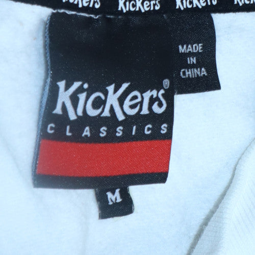 Kickers Men's White Logo Crew Neck Pullover Sweatshirt M