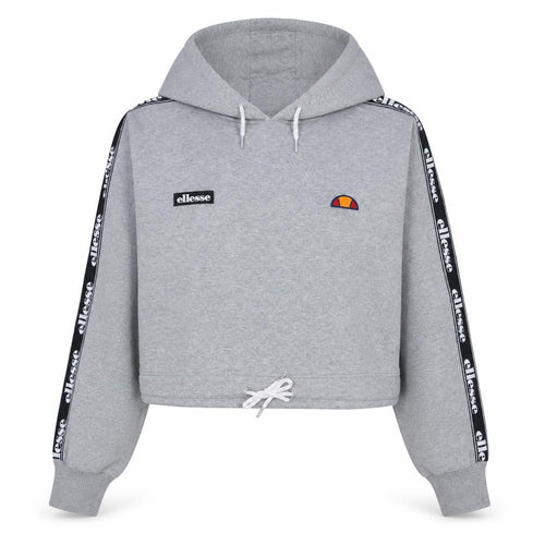 Ellesse Women's Grey Cropped Hoodie UK 14 Logo Tape Drawstring