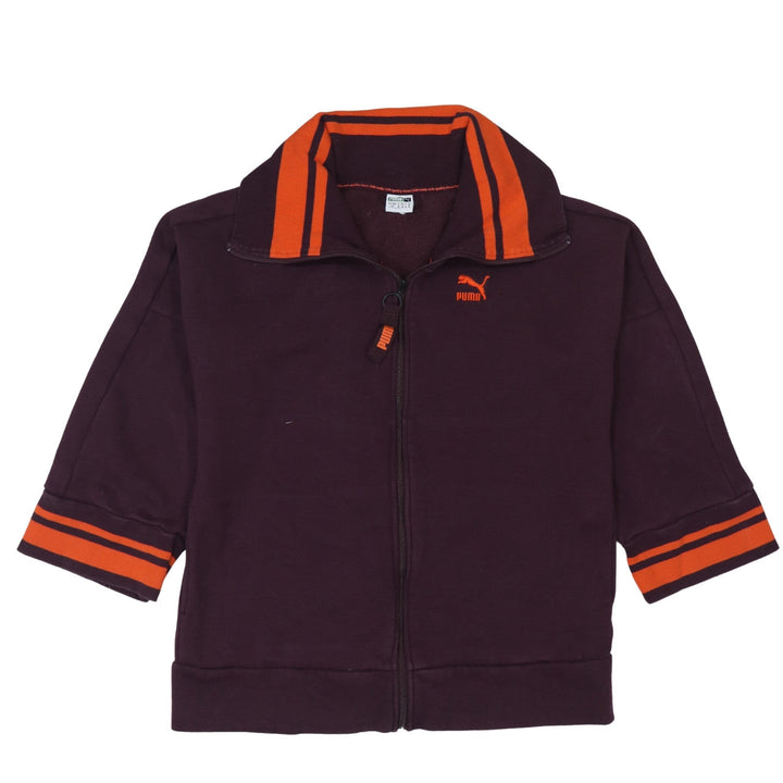 Puma Womens Purple Orange Track Jacket Size 10 Full Zip Sportswear