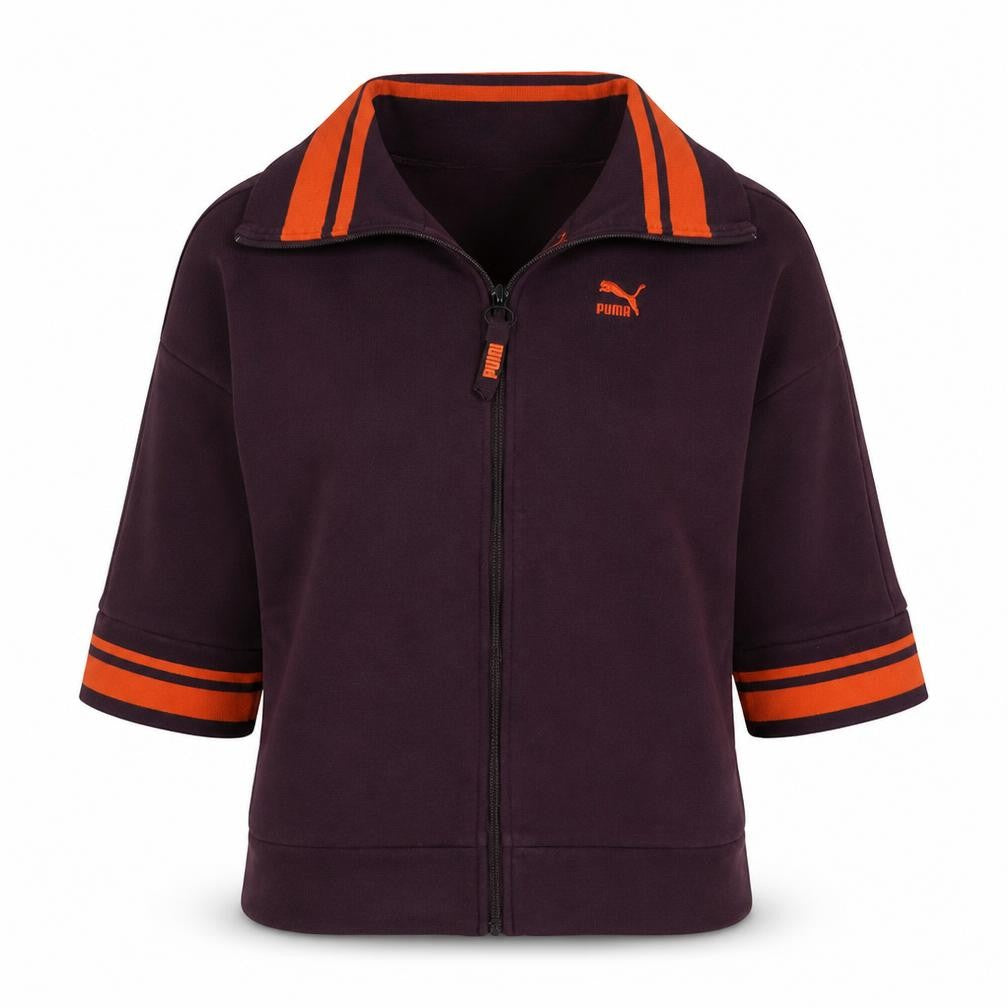 Puma Womens Purple Orange Track Jacket Size 10 Full Zip Sportswear