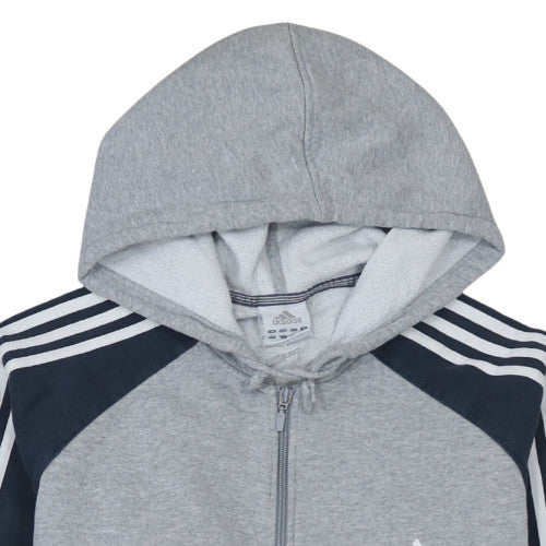 Adidas Mens Grey Full Zip Hoodie L Classic Sportswear