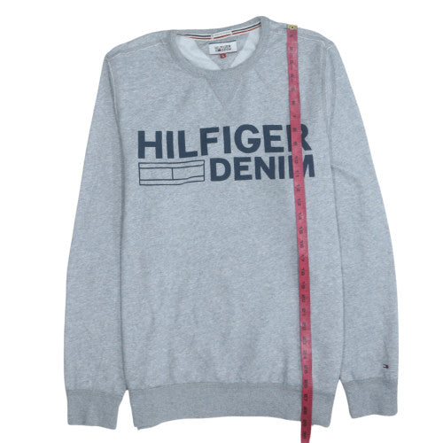 Hilfiger Denim Men's Grey Logo Sweatshirt L Regular Fit Pullover