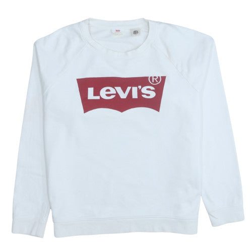 Levi's Men's White L Crew Neck Graphic Logo Pullover Sweatshirt