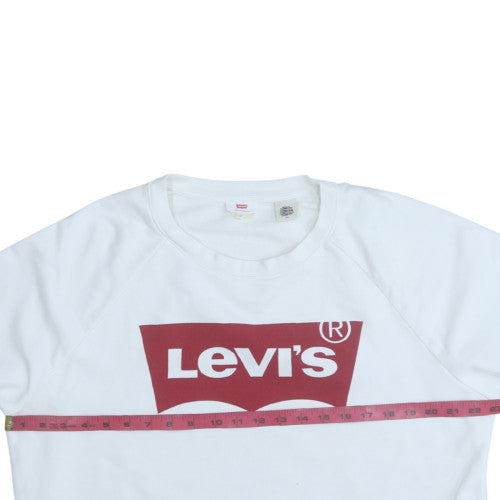 Levi's Men's White L Crew Neck Graphic Logo Pullover Sweatshirt