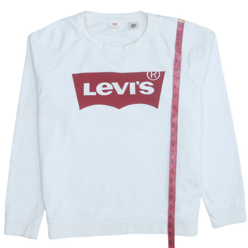 Levi's Men's White L Crew Neck Graphic Logo Pullover Sweatshirt