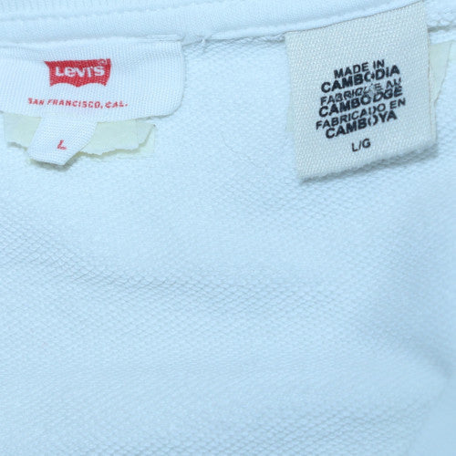 Levi's Men's White L Crew Neck Graphic Logo Pullover Sweatshirt