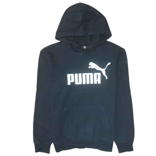 Puma Mens Black Pullover Hoodie Size S Hooded Fleece Sweatshirt