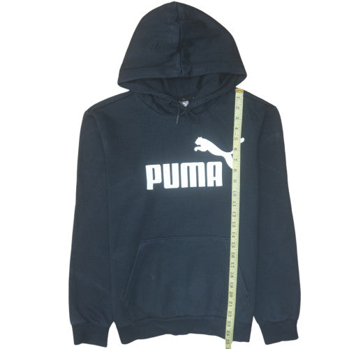 Puma Mens Black Pullover Hoodie Size S Hooded Fleece Sweatshirt