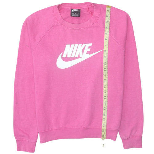 Nike Womens Pink Crew Neck Pullover Sweatshirt Medium Cotton Blend