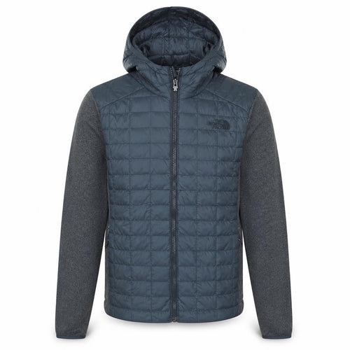 The North Face Men's Grey Full Zip Quilted Hoodie Size S