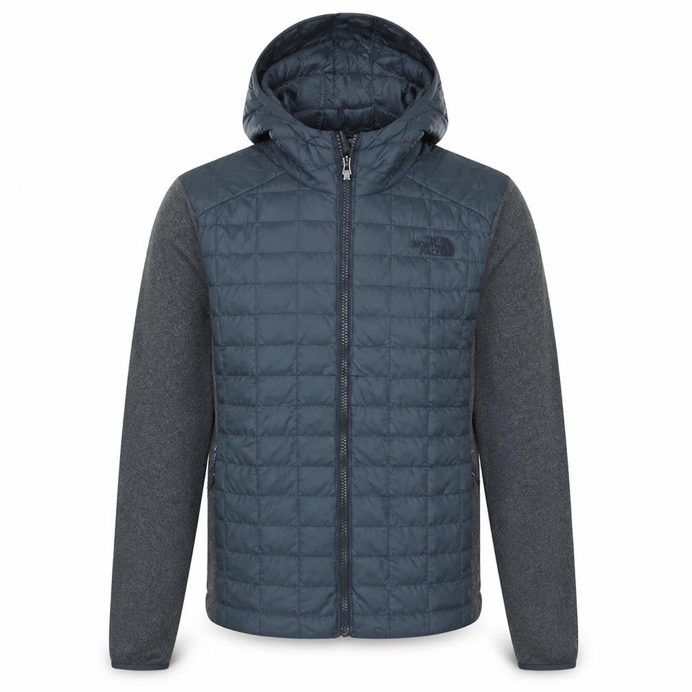 The North Face Men's Grey Full Zip Quilted Hoodie Size S