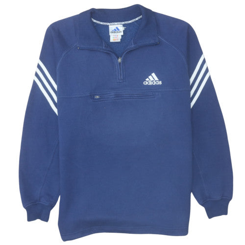 Adidas Men’s Blue 1/4 Zip Fleece Sweatshirt Size S Sports Pullover