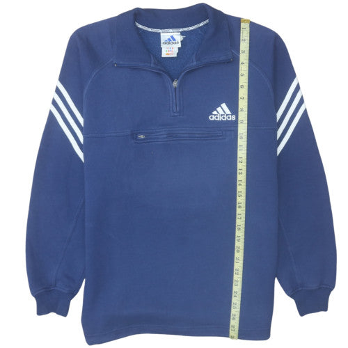 Adidas Men’s Blue 1/4 Zip Fleece Sweatshirt Size S Sports Pullover