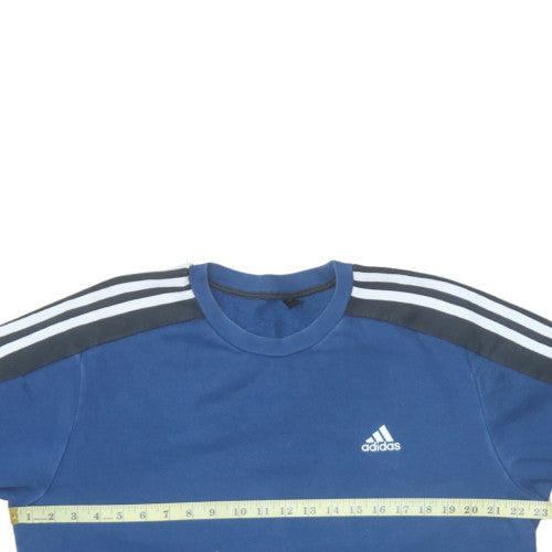 Adidas Men's Blue Crew Neck Pullover Sweatshirt Size L
