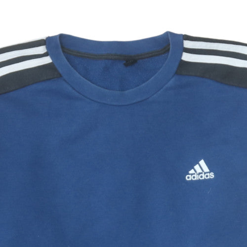 Adidas Men's Blue Crew Neck Pullover Sweatshirt Size L