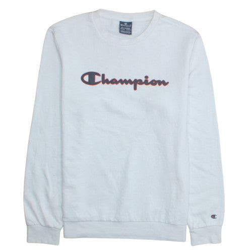 Champion Boys White 2XL Pullover Sweatshirt with Logo Detail