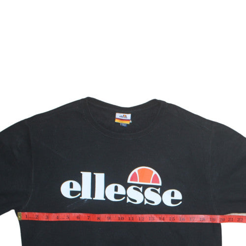 Ellesse Men's Black Pullover Sweatshirt M Crew Neck Logo Print