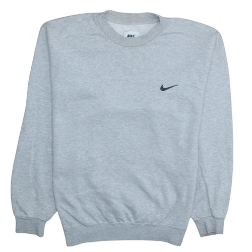 Nike Men Grey Pullover Crew Neck Sweatshirt M Regular Fit