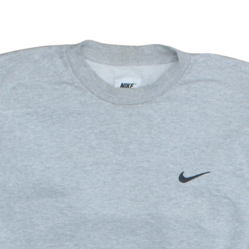 Nike Men Grey Pullover Crew Neck Sweatshirt M Regular Fit