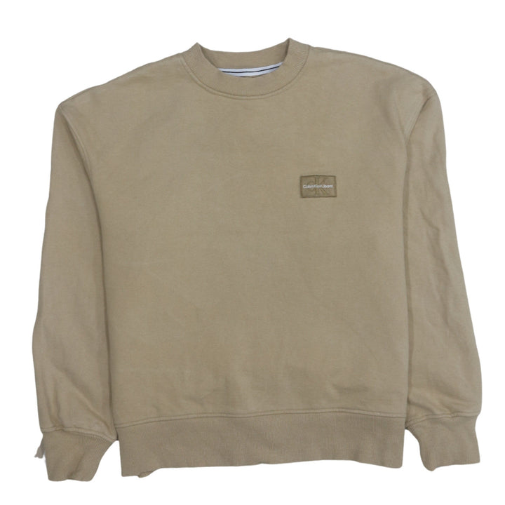 Calvin Klein Jeans Men's Beige Cotton Pullover Sweatshirt S