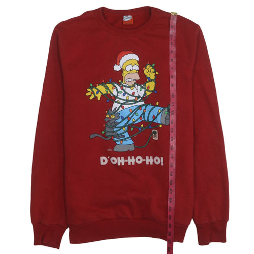 Primark Men’s Red The Simpsons Christmas Graphic Sweatshirt L