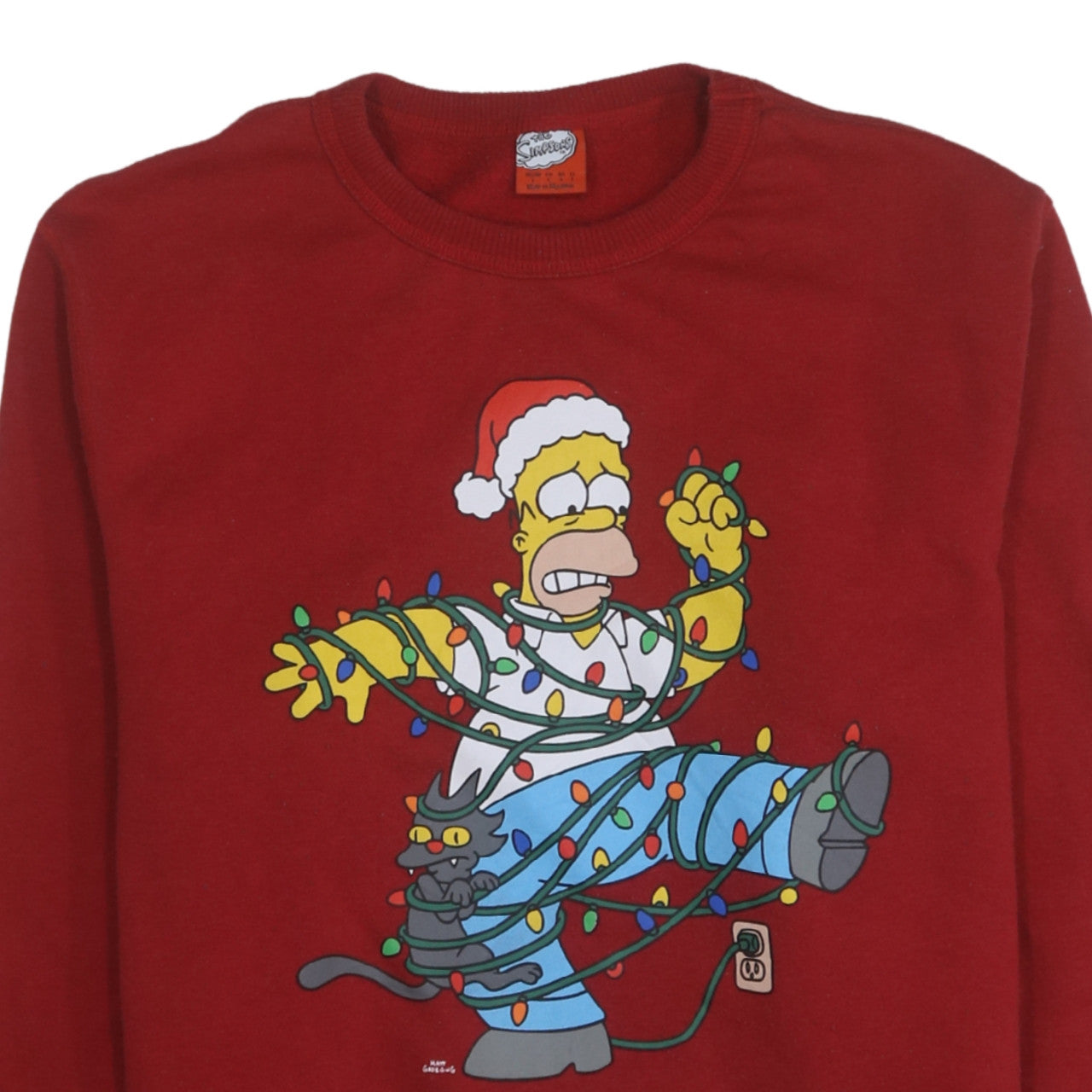 Primark Men’s Red The Simpsons Christmas Graphic Sweatshirt L